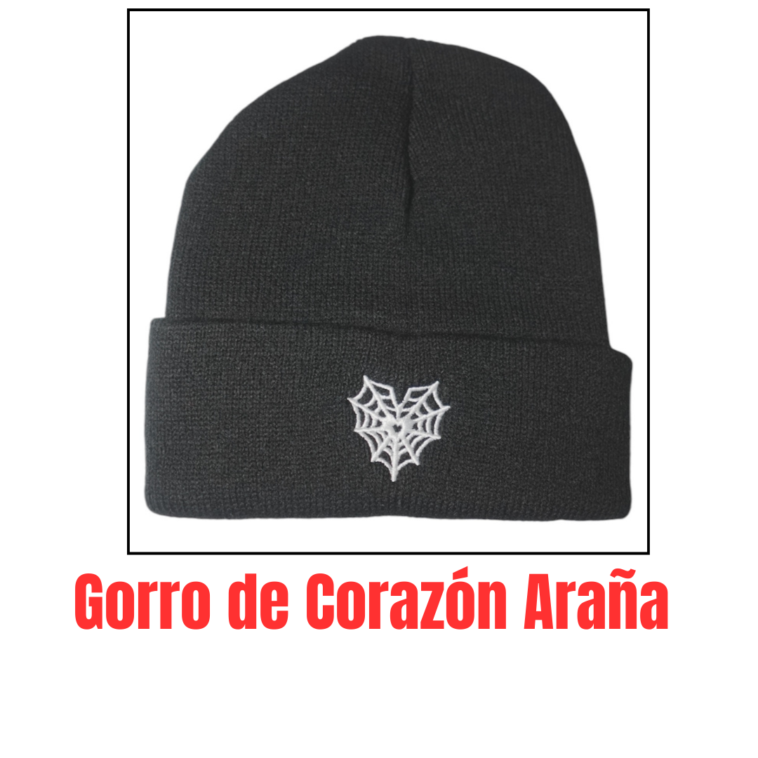 gorro de corazón araña talla uni sex para hombre o mujer