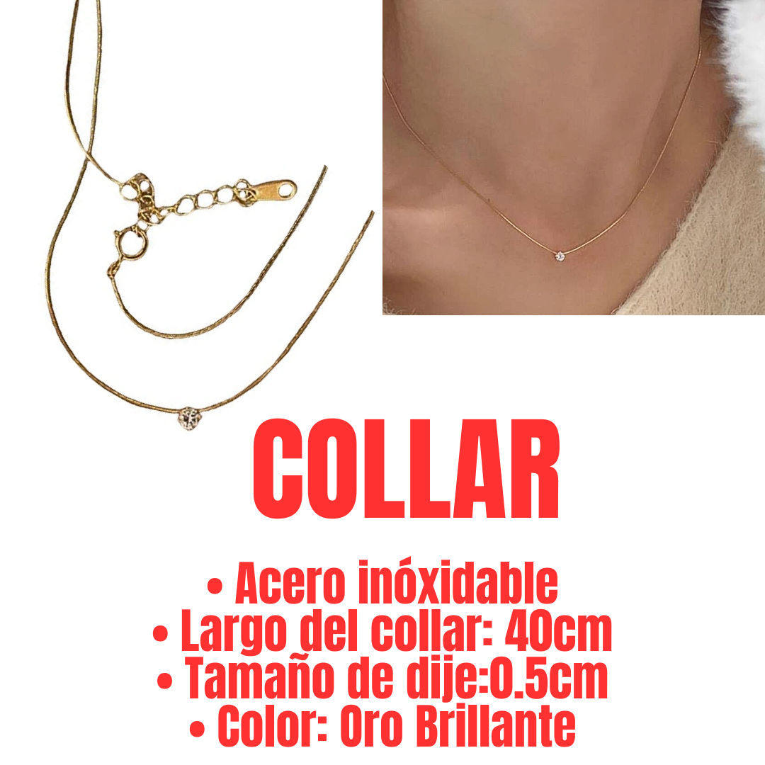 collar de moda y elegante para mujer o niña color oro