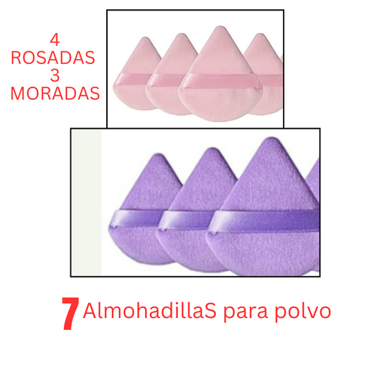 7 Almohadillas para polvo de la cara