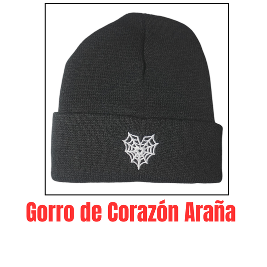 gorro de corazón araña talla uni sex para hombre o mujer