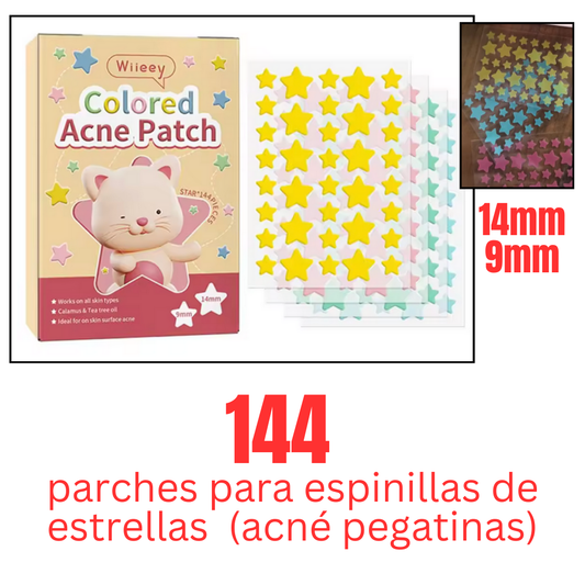 144 parches para acné cubrir esas molestas espinillas forma de estrellas