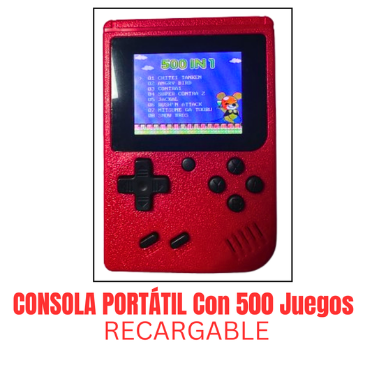 consola portátil con 500 juegos incluidos