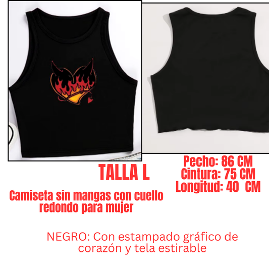Top o Camisa talla  L ,para mujer o niñas estampado de corazón
