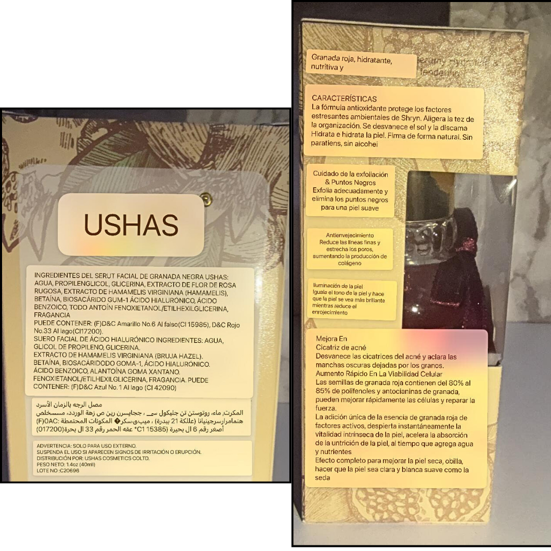 serum de granada negra marca USHAS